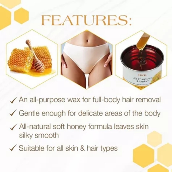 GiGi All Purpose Honee Hair Removal Soft Wax for All Skin and Hair Types, 14 oz - Picture 6 of 8